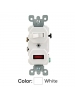 Leviton 5226-W - Duplex Style Single-Pole / Neon Pilot AC Combination Switch - 15 Amp - 120 Volt - Commercial Grade - Side Wired - Non-Grounding - White